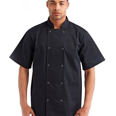 Unisex Ten Studded Front Short Sleeve Chef Coat Thumbnail